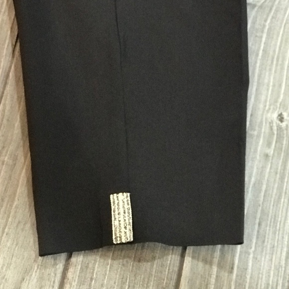 NWT Plus Size Silver Rhinestone Strip Ankle Pants - Picture 3 of 4